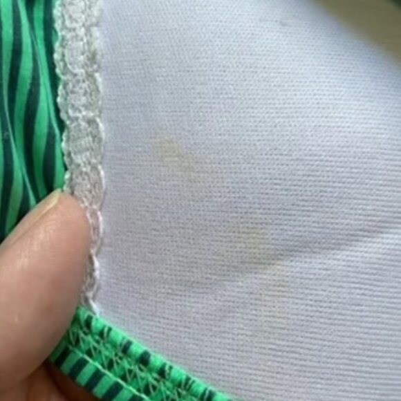 CREMIEUX GREEN/NAVY Striped Bikini Top Swimsuit Size Large GUC #M-173 - Picture 5 of 6